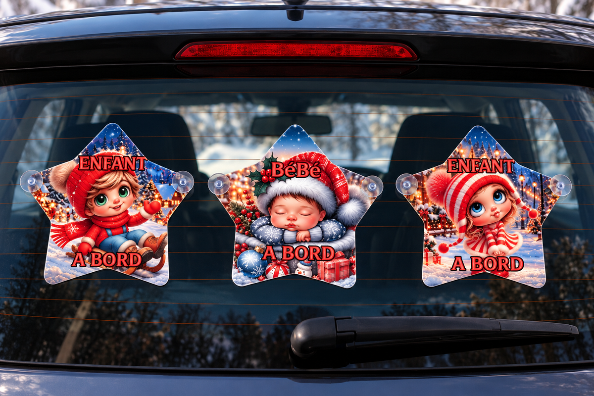 Étoile de Noël en bois personnalisée – Bébé ou enfant à bord