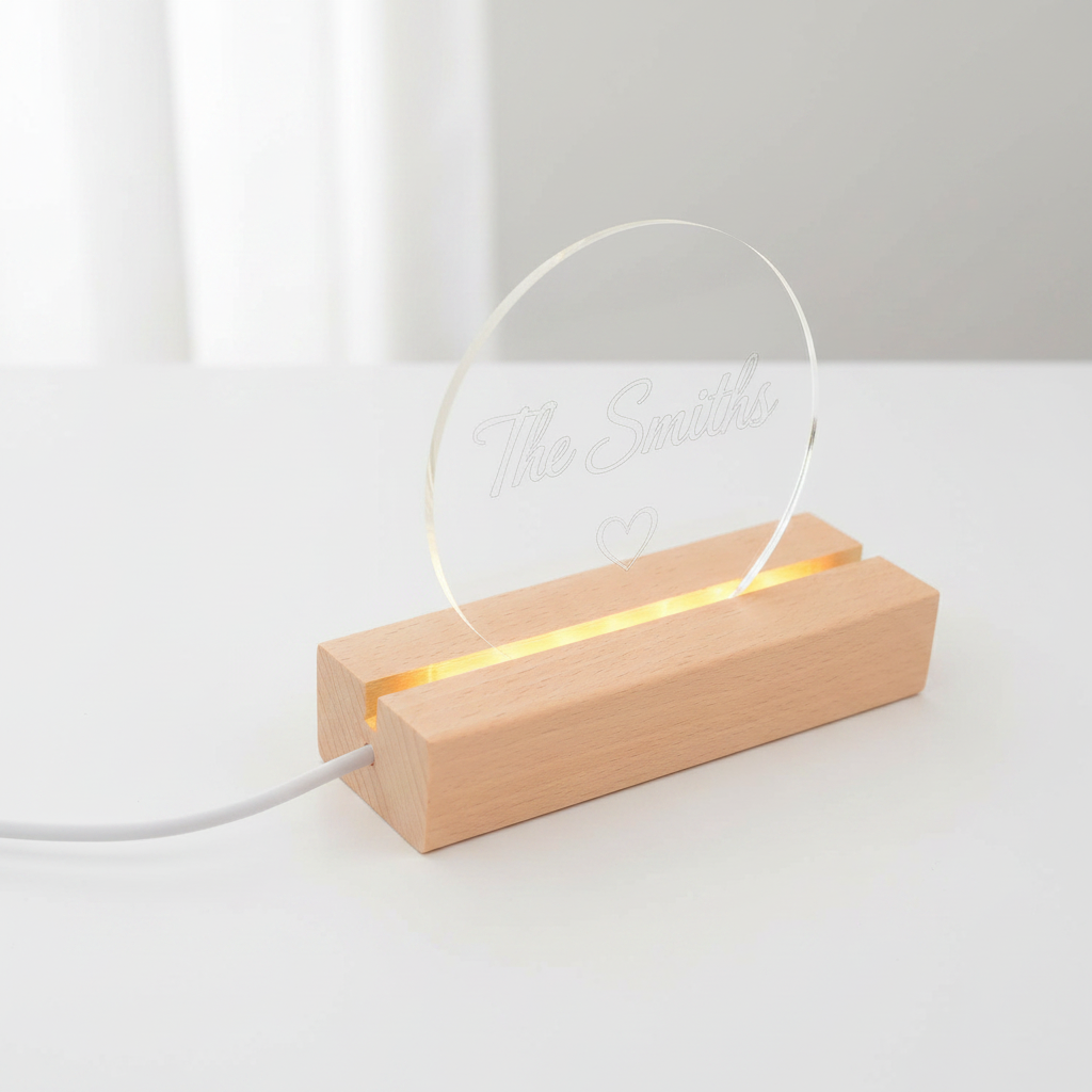 Socle lumineux gravure laser