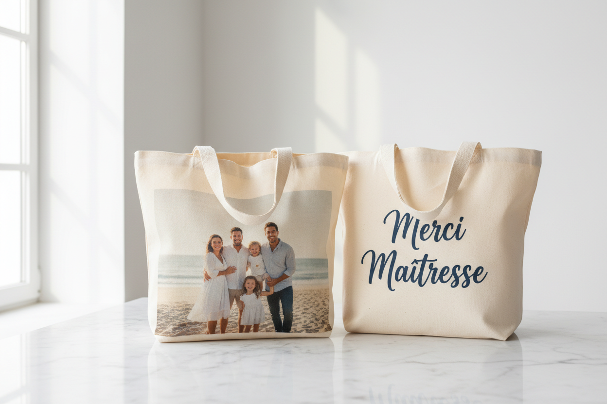 Tote bag personnalisé - photo et texte